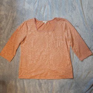 Lace floral top by Ophelia Roe size large.